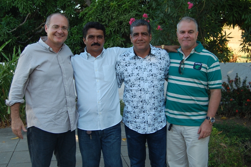 Renan Calheiros, Raimundo Tavares e deputado estadual Maurício Tavares, na festa em homenagem à Santa Luzia, padroeira da Fazenda Peri Peri 